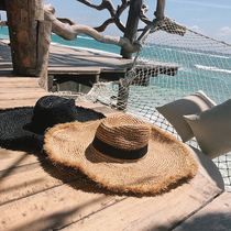 LOVEMILK Europe and the United States beach vacation stereotyped oversized cap sunscreen 0403 straw hat 2 colors GB168