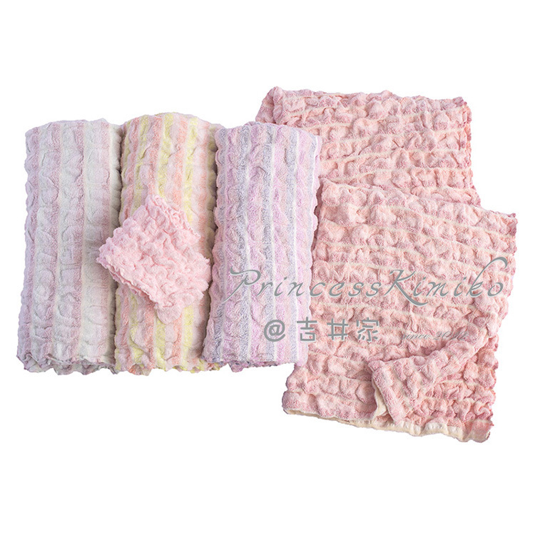 【Yoshii Family】Japanese-Style Soft Ice Cream Pure Cotton Bath Towel Bubble Girl Face Wash Small Towel Wave Roll 【Yoshii Family】Japanese-Style Soft Ice Cream Pure Cotton Bath Towel Bubble Girl Face Wash Small Towel Wave Roll