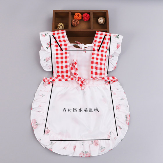 田园儿童围裙女孩防水防脏婴儿围兜春秋款夏天女宝宝吃饭公主罩衣