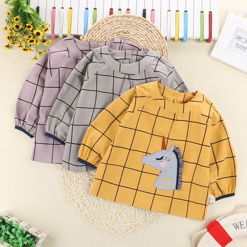 Axiheyue waterproof cotton smock baby baby rice pocket boy eating clothes reverse dressing children's bib 7077