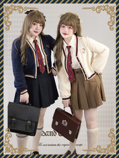 Одежда Больших размеров 硬糖大码原创设计皇家学院复古jk西装大全套外套半身裙毛衣开衫