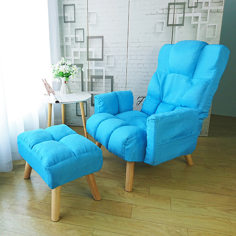 Lazy sofa tatami single folding chair bedroom living room lunch break recliner feeding chair removable and washable