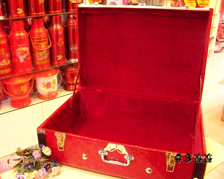Hộp cưới của hồi môn vali đám cưới lớn màu đỏ hộp gỗ hộp đám cưới của hồi môn - Cái hộp thùng gỗ pallet