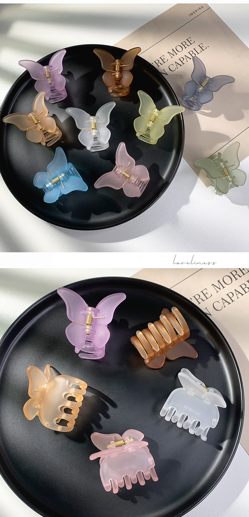 Fashion Solid Color Butterfly Shape Catch Clip Wholesale display picture 3