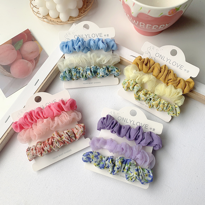 Korean Large Intestine Hair Ring Children Candy Hair Scrunchies Set Headdress Wholesale Nihaojewelry display picture 10