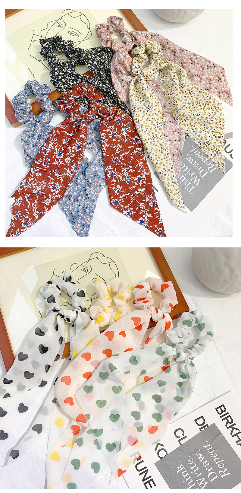 Korean New Simple Long Streamer Cheap Scrunchies Wholesale display picture 6