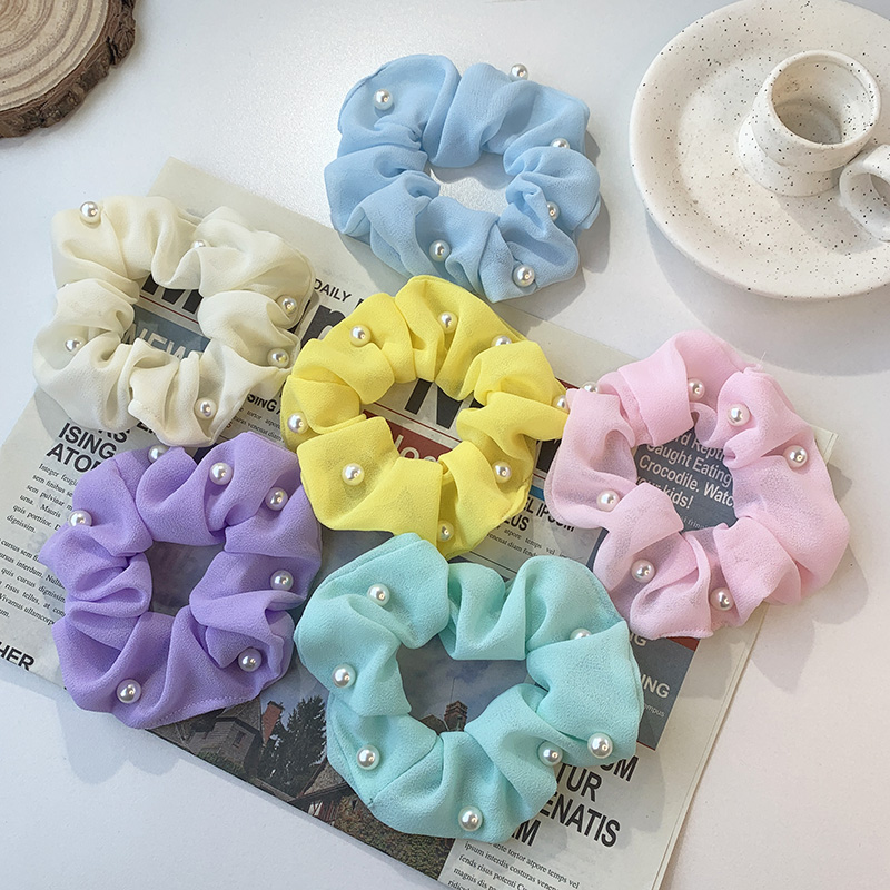 Scrunchies De Pelo De Perlas Retro Elegantes Simples De Corea display picture 7