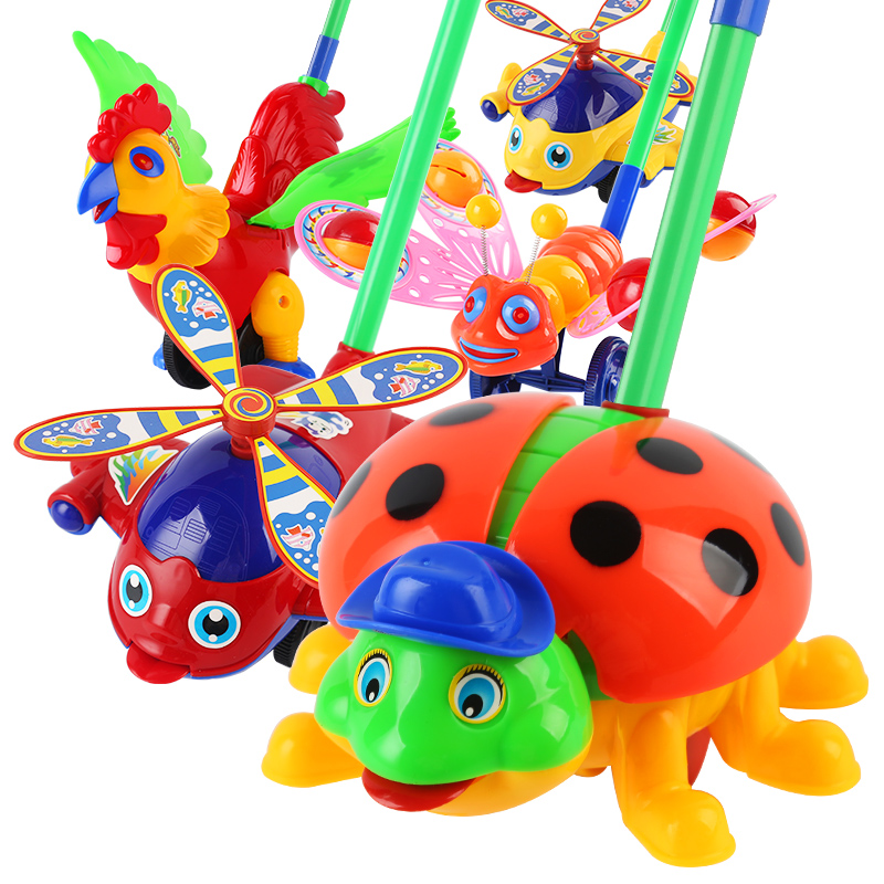 Baby toddler stroller push music baby hand push plane toy Children learn to walk single rod 1-2 years old putter