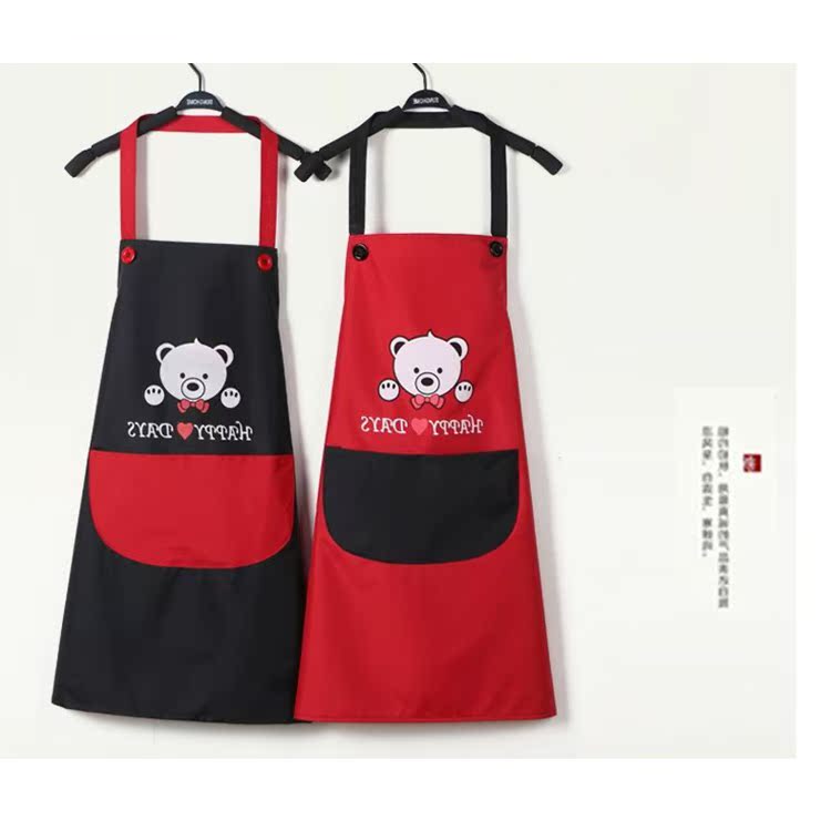 Double Pocket Ladies Hanging Neck Apron Holding Baby Bag Waist Kitchen Adult Cooking Oil-proof Thickened Waterproof Coverall