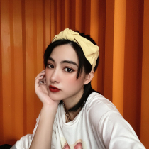 Spring and summer trend personality wide-edged bow hair band wash face hair band girl Net red sweet versatile hair hoop headgear