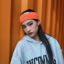 Personality hole hair band female street solid color hair decoration tide ins Korean version of Out hair hoop knitted wide side headband male
