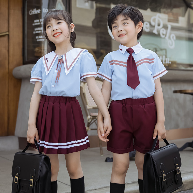 New Kindergarten Uniform Primary School Uniform Summer Suit Graduation Season Dress Festival Class Service JK White Skirt