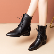 The tip Martin boots and the coarse and plug fabric with the new autumn and winter of 2021 with British wind leather boots