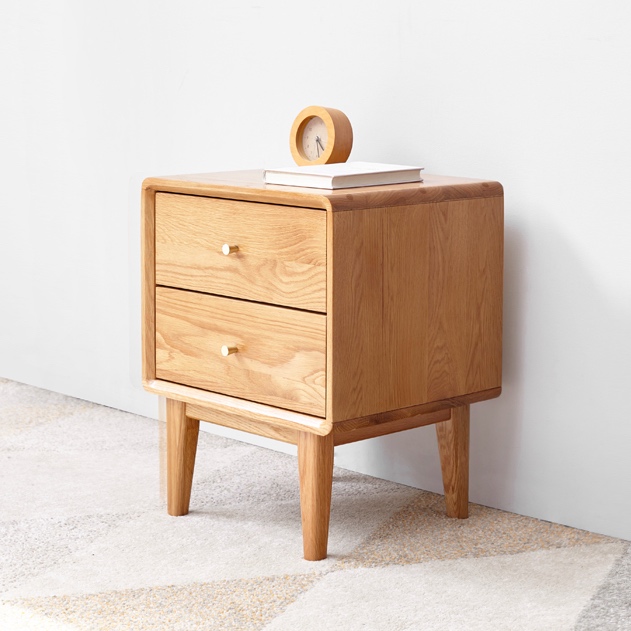 All solid wood bedside table Nordic oak storage locker log modern minimalist bedroom two pumping bedside small