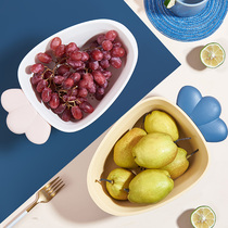 Double Layer Plastic Drain Basket Kitchen Wash Vegetable Basket Naughty Basket Fruit Basin Fruit Tray Containing Basket Wash Vegetable Basin with lid
