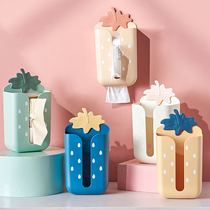 Wall-mounted Home Paper Towels Box Cute Pumping Paper Box Living-room Kitchen Toilet Upside Down-Free Punch-Free Containing Box