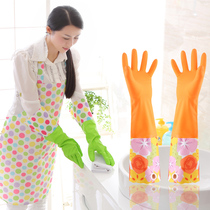 Thickened Home Gloves Kitchen Gloves Poly Rubber Dishwashing Laundry Wash Wash Gloves Domestic Gloves Plastic Rubber