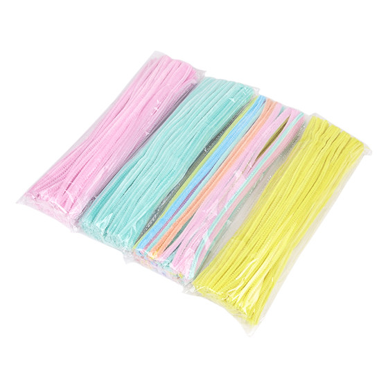 Macaron-colored wool strip DIY twisted stick children's kindergarten DIY handmade material color plush strip hair root