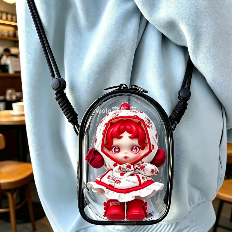 Suitable for Skullpanda Plush Doll Crossbody Bag with High-Definition Transparent Dust Cover for Outings Suitable for Skullpanda Plush Doll Crossbody Bag with High-Definition Transparent Dust Cover for Outings