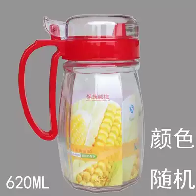Glass oil pot liquid seasoning bottle controlled glass oil pot anti-leakage oil pot soy sauce vinegar bottle seasoning bottle high temperature roasted flower