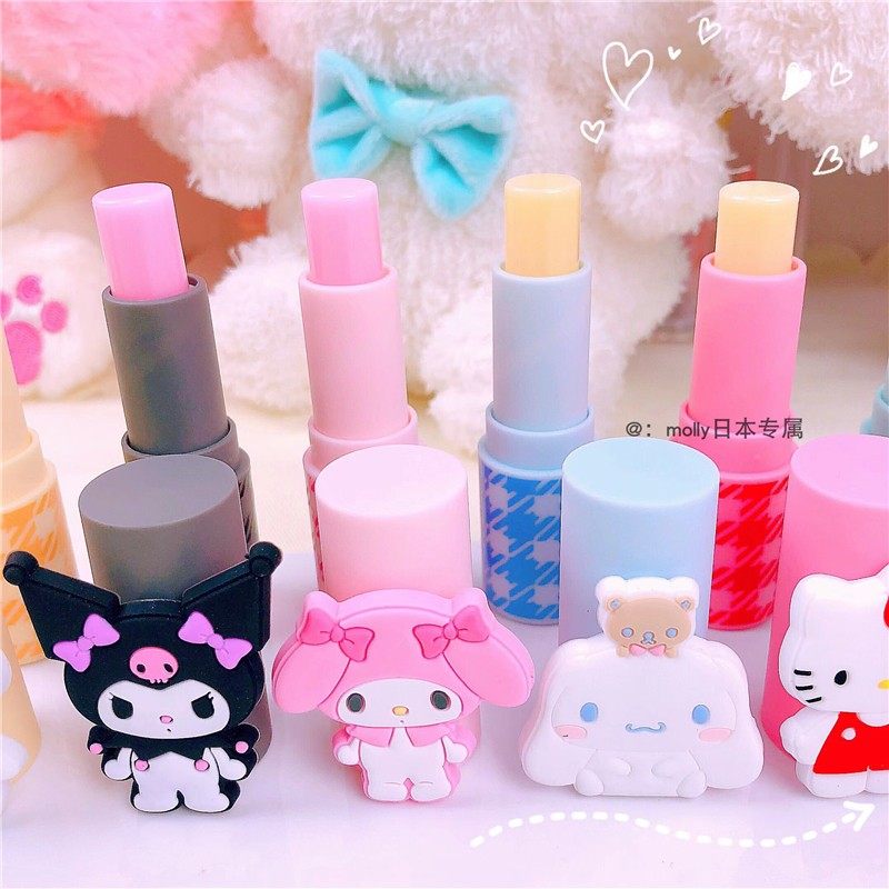 Spot 2021 Japan Sanrio Three Lull Terns Kitty Kulomi Jade Gui Dog Styling Moisturizing Moisturizing Moisturizing Lip Balm