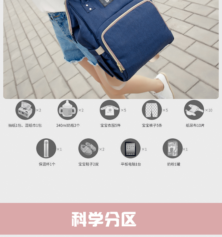 Túi đựng đồ đa năng có chức năng lớn chống thấm nước ra ba lô thời trang nhẹ xách tay mẹ và túi mẹ túi bỉm sữa xịn