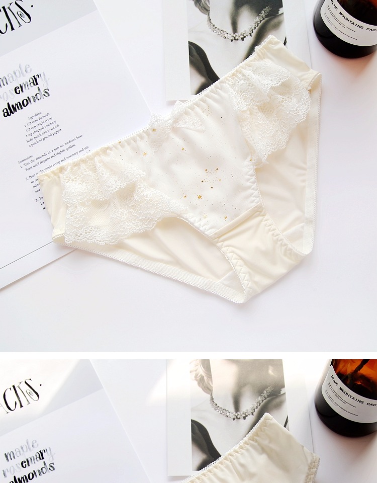 Mo Fengshe ngôi sao dễ thương cô gái quần lót băng lụa nữ cổ tích vẻ đẹp ren thoải mái túi hông eo thấp áo khoác cotton tam giác lot ren trong suot goi cam