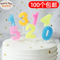  Birthday party English cake decoration Golden spiral color childrens one-year-old baby plug-in digital candle decoration