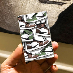 Trendy brand AJ1 sneakers creative personality metal wallet ultra-thin auto pop-up card holder men's anti-degaussing small card holder