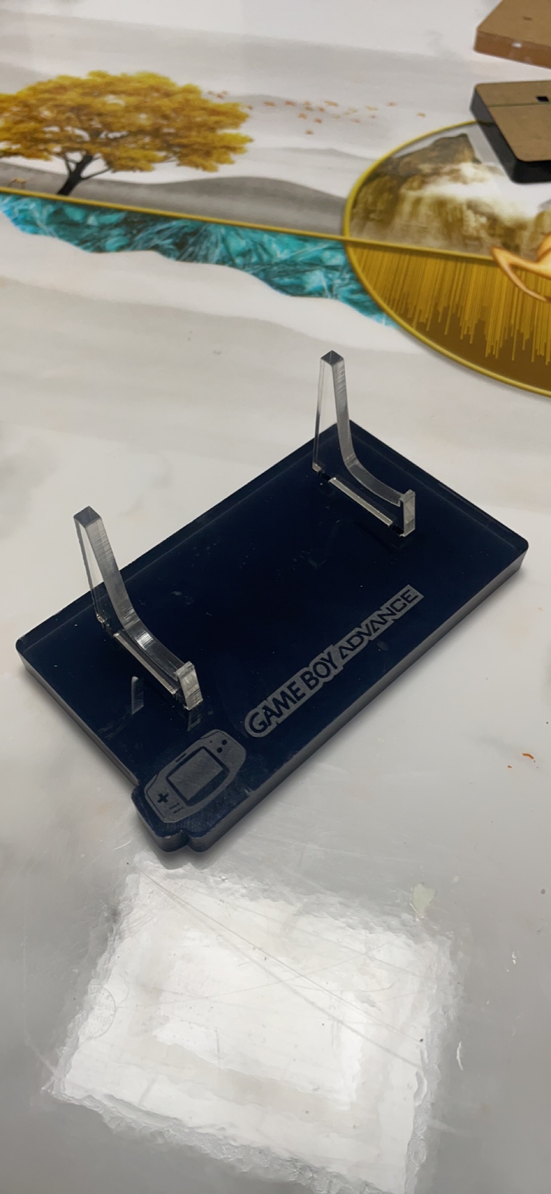 Palm machine gba transparent base gbc display bracket console host desk swing piece gameboy containing box-Taobao