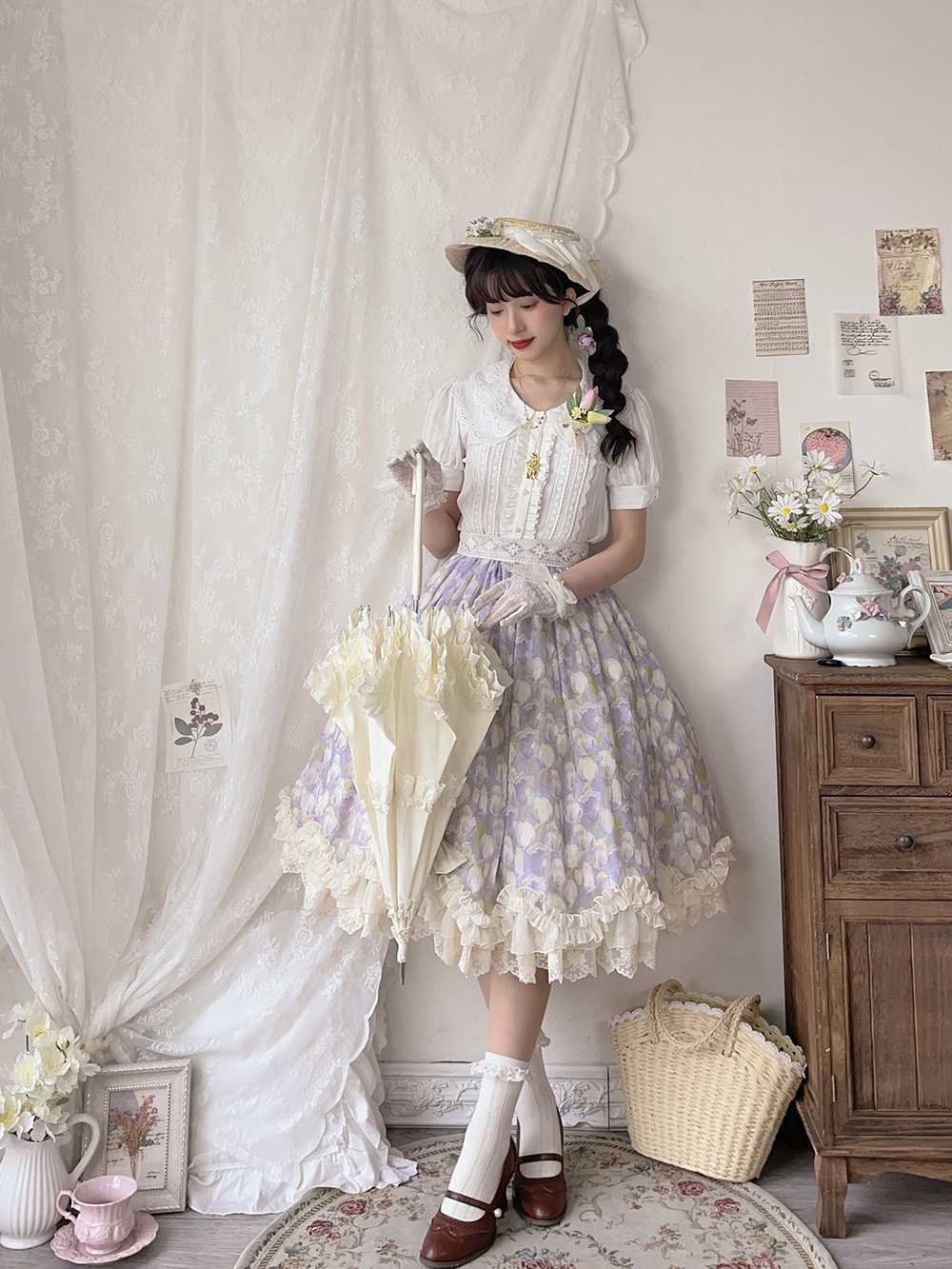 Miss Point ~Tulipa 2.0 Vintage Lolita Skirt -Pre-order,★Affordable ...