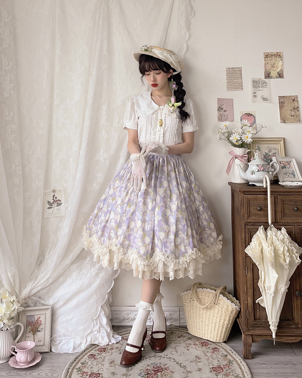 Miss Point ~Tulipa 2.0 Vintage Lolita Skirt -Pre-order,★Affordable ...