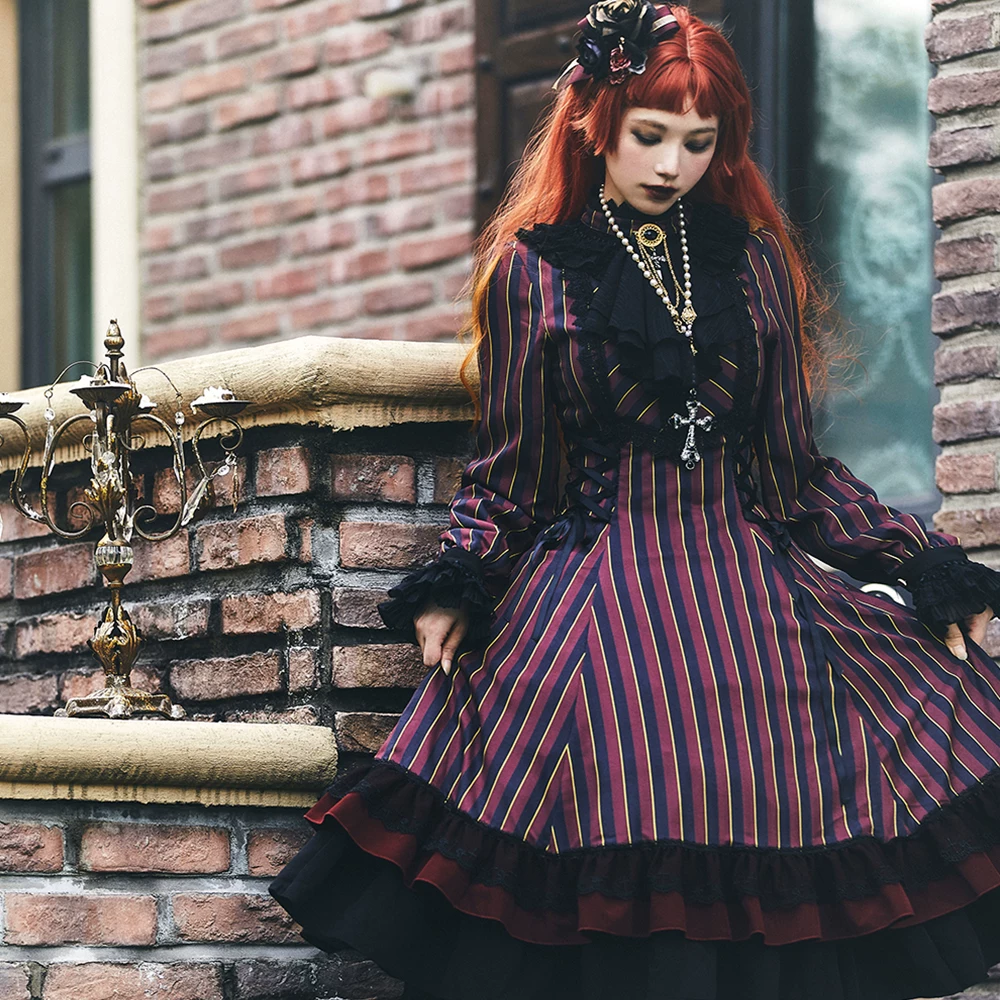 Истинно ретро длинный рукав, индивидуальная пошив, стиль Lolita, Lolita OP