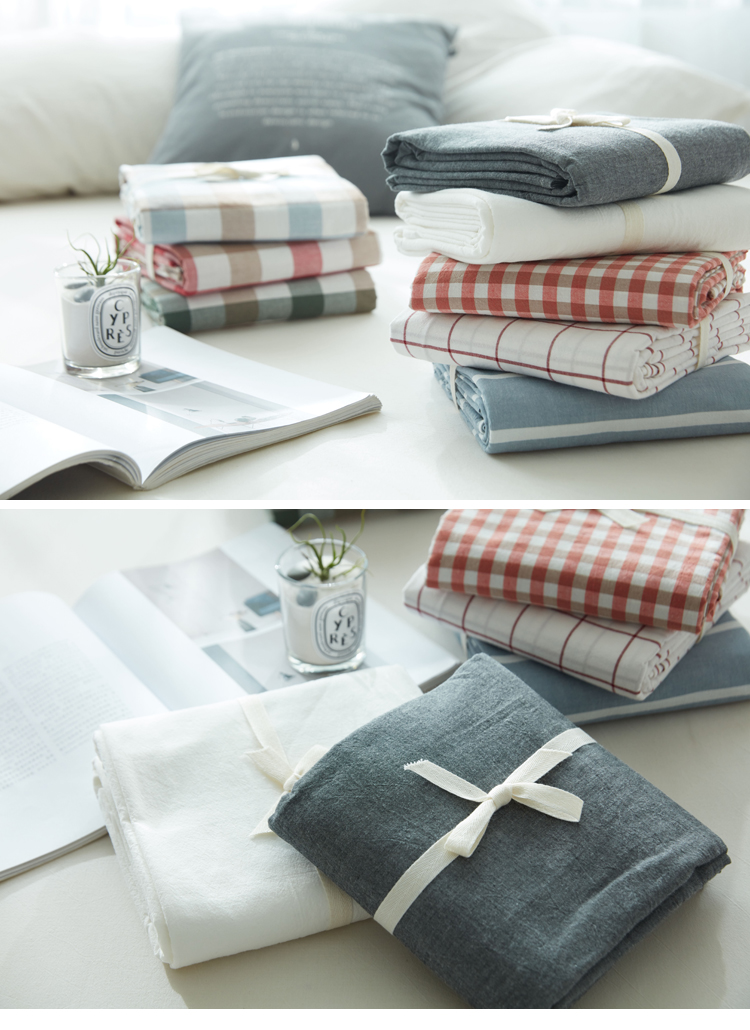 tấm bông bông rửa một mảnh năng suất rắn 1.2m1.5 mét bedspread 1.8m vải kẻ sọc bông trang bị tấm - Khăn trải giường ga giường chống thấm nước