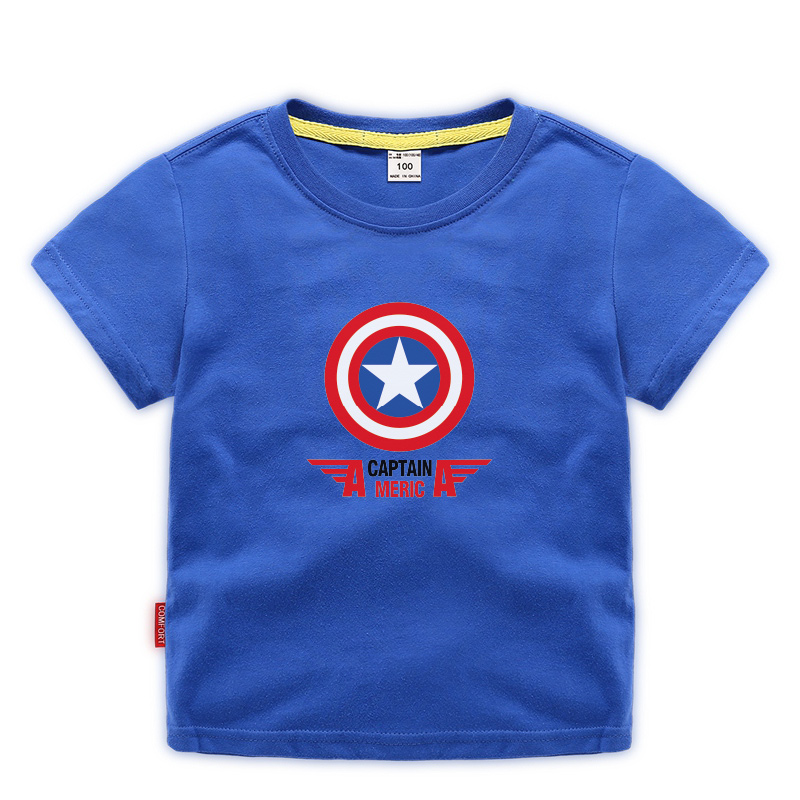 Captain America boys summer short-sleeved T-shirt 2020 new Western style baby children's clothing children's half-sleeved cotton top
