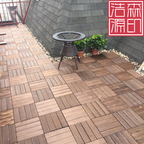 Outdoor wood floor anti-corrosion carbonized wood balcony terrace courtyard bathroom Huoqi Pine Square splicing floor