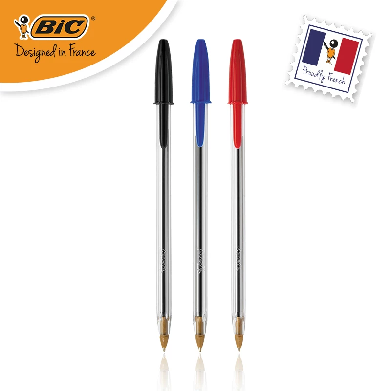Ручка кристальная BIC Bik Cristal Crystal Pen Crystal 1.0 0.7 мм Черная Красная Руководство Penbeat Pen Penbeat