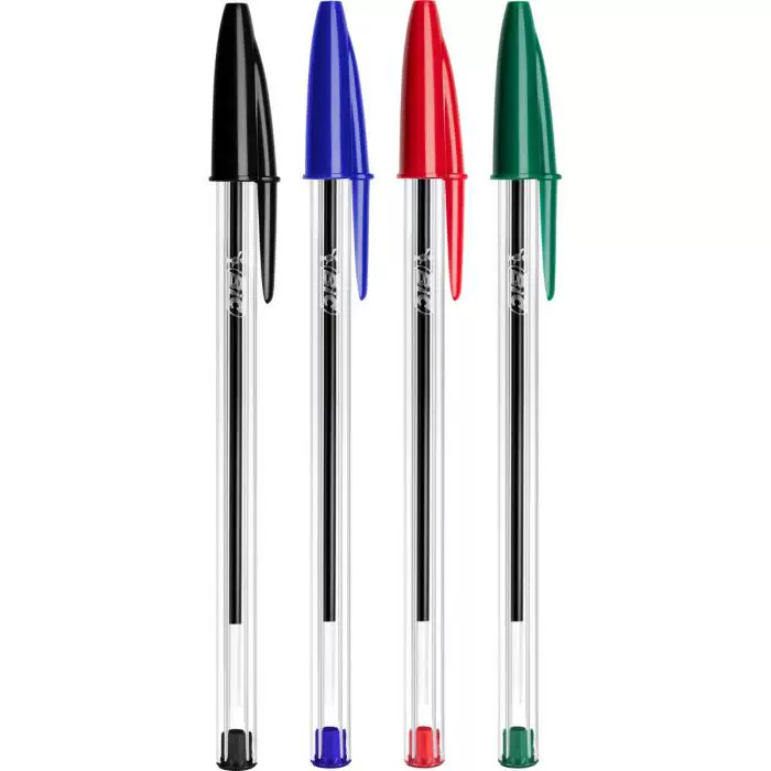 Ручка кристальная BIC Bik Cristal Crystal Pen Crystal 1.0 0.7 мм Черная Красная Руководство Penbeat Pen Penbeat