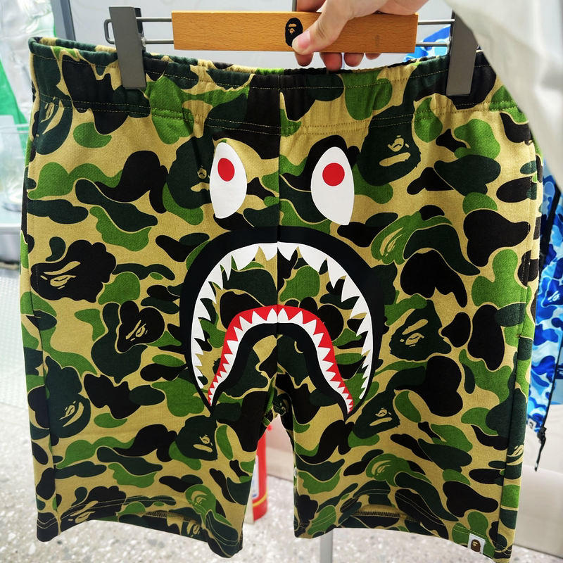 Bape Unisex Couple Matching Camouflage Shark Shorts