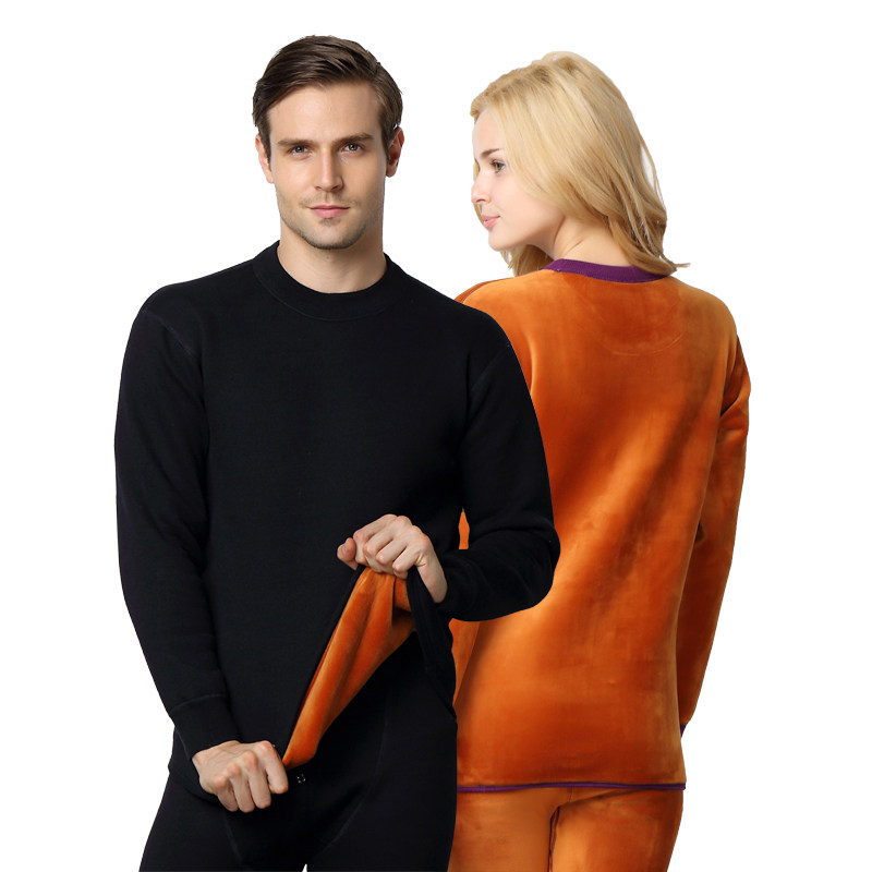 Middle-aged and young super-thick middle-aged and elderly fever clothes plus velvet thickened men's and women's suits plus size super small size turtleneck