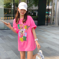 Net red super fire short sleeve T-shirt female 2021 summer New loose cartoon letter printing design top thin t