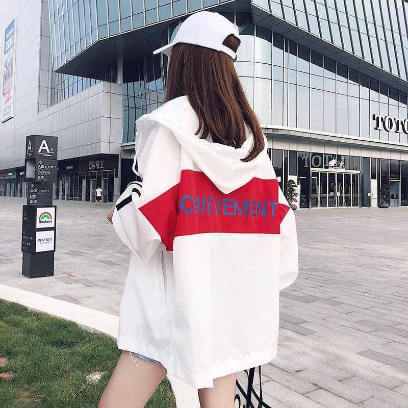 Clearance ~ thin sunscreen clothing women's 2022 new medium and long version Korean version of loose bf port wind Harajuku coat
