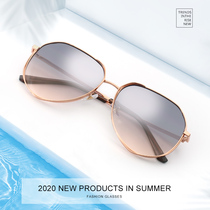 Net red with retro glasses 2020 new sunglasses female ins Korean version of tide round face anti ultraviolet big face thin