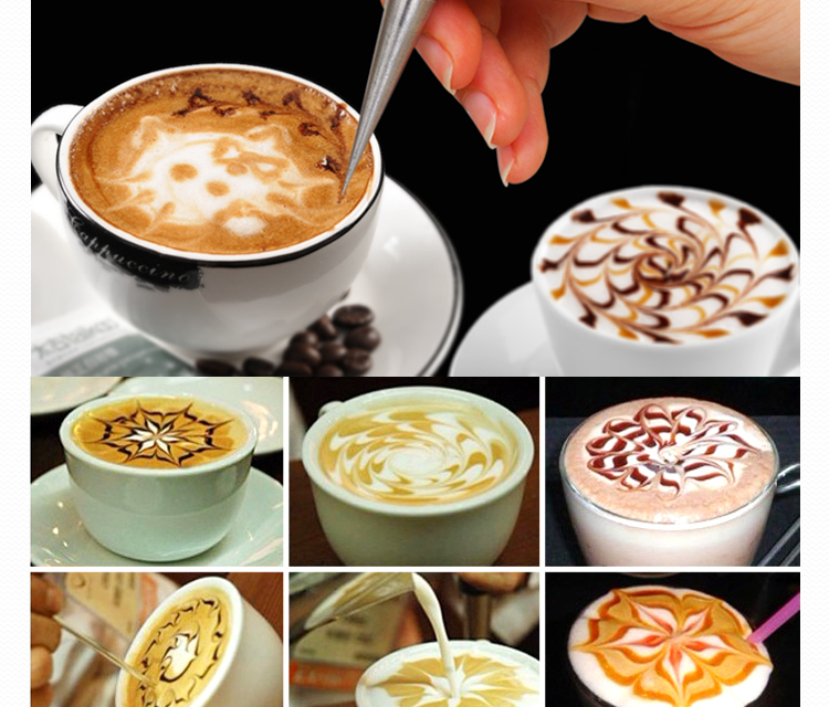 Giải phóng mặt bằng dụng cụ cà phê chuyên nghiệp cà phê kéo kim không từ tính thon kim Hàn Quốc xử lý bằng gỗ thực phẩm cấp thép không gỉ phin ca phe