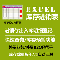 Foreign trade inventory management table Excel form warehouse purchase sale and storage out and storage management non-CRM software tools.