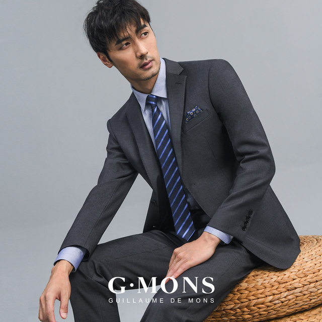 ຊຸດ Guillaume suit suits businessman's casual suit jacket professional ເຫມາະກັບຊຸດເຈົ້າບ່າວສີດໍາຢ່າງເປັນທາງການ