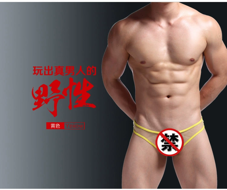 2 đồ lót nam đầy đủ lưới trong suốt sexy breathable T quần gay sexy thấp eo thong quần sịp siêu nhân