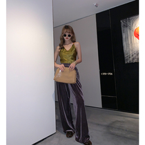 LIN CHAO ZHANG 19 autumn and winter new product 240g Japanese acetic acid sexy suspender dress top female