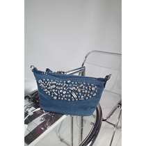 LIN (accessories hand speed section) 06 22 19 :00PM denim drilling womens handbag handbag inlaid drill bag