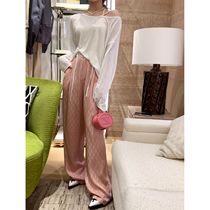 LIN (Sports Queen) Human Silk Satin High Waist Casual Pants Summer New Texture Broadlegged Pants Children
